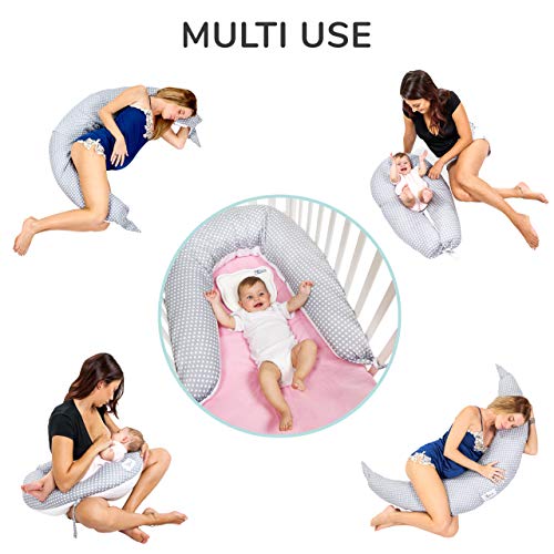 Koala Babycare® Almohada para Embarazadas para Dormir Cojin Lactancia –Soporte del Cuerpo de la Mama y del bebé – para Bebe Que Puede ser Utilizado como Cuna y Reductor de Cuna - KHUGS