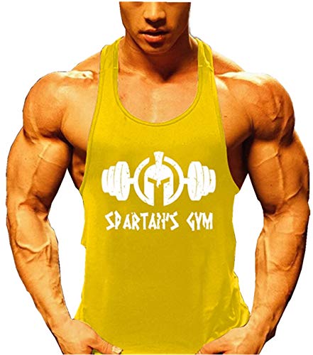 KODOO Hombres Gym Elástica de Fitness Culturismo Tirantes Camiseta Gimnasio Deportiva Stringer sin Mangas Tank Top Gym para Hombre