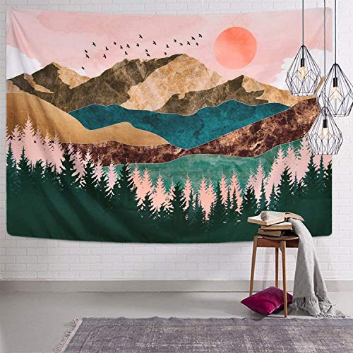 Kokmn Tapiz bohemio mandala hippie, tapiz para colgar en la pared, tapiz de pared con arte de la naturaleza decoración del hogar para mantel, sala de estar, recámara, Mountain Tree, 59.1" x 82.7"