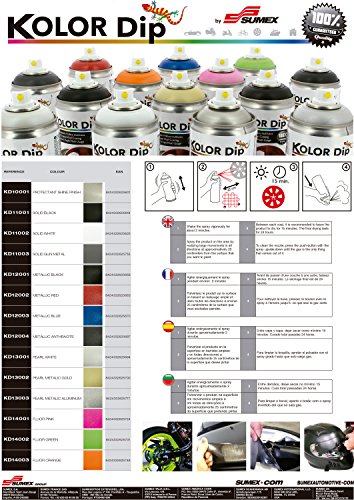 Kolor Dip KD11002 Pintura en Spray con Vinilo Líquido Extraible, Blanco Kolor Dip KD11002 Pintura en Spray con Vinilo Líquido Extraible, Blanco