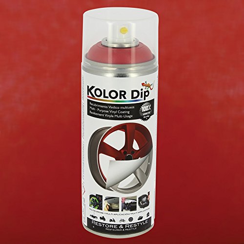 Kolor Dip Spain KD12002 Pintura en Spray con Vinilo Líquido Extraible, Rojo Metalizado