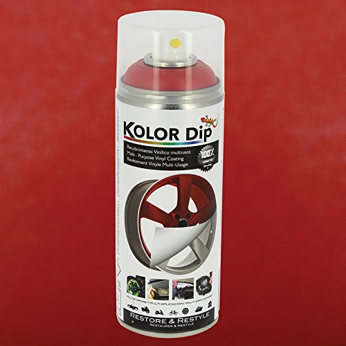 Kolor Dip Spain KD12002 Pintura en Spray con Vinilo Líquido Extraible, Rojo Metalizado Kolor Dip Spain KD12002 Pintura en Spray con Vinilo Líquido Extraible, Rojo Metalizado