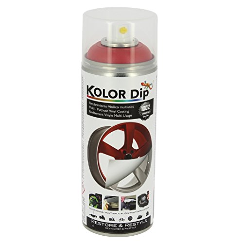 Kolor Dip Spain KD12002 Pintura en Spray con Vinilo Líquido Extraible, Rojo Metalizado Kolor Dip Spain KD12002 Pintura en Spray con Vinilo Líquido Extraible, Rojo Metalizado