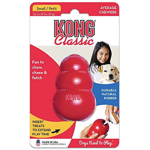 KONG - Classic - Juguete de Resistente Caucho Natural - para morder, perseguir o Buscar - para Perros Pequeños