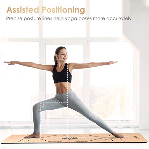 konjac Esterillas Yoga, Esterilla Deporte, Colchoneta Yoga de Corcho, Esterillas Yoga Antideslizante Hecha de Material Natural con Sistema de Línea, Yoga Mat de 183x65cm, 6mm (Negro) konjac Esterillas Yoga, Esterilla Deporte, Colchoneta Yoga de Corcho, Esterillas Yoga Antideslizante Hecha de Material Natural con Sistema de Línea, Yoga Mat de 183x65cm, 6mm (Negro)