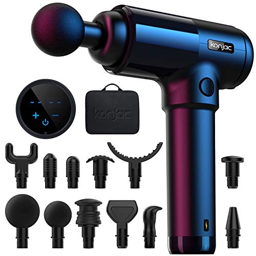 konjac Pistola Masaje, Massage Gun Masajeador Muscular de Percusión de Tejido Profundo con 30 Niveles Ajustables, 12 Cabezas de Masaje para Relajación Recuperación Fatiga konjac Pistola Masaje, Massage Gun Masajeador Muscular de Percusión de Tejido Profundo con 30 Niveles Ajustables, 12 Cabezas de Masaje para Relajación Recuperación Fatiga