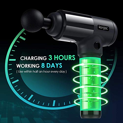 konjac Pistola Masaje, Massage Gun Masajeador Muscular de Percusión de Tejido Profundo con 30 Niveles Ajustables, 12 Cabezas de Masaje para Relajación Recuperación Fatiga konjac Pistola Masaje, Massage Gun Masajeador Muscular de Percusión de Tejido Profundo con 30 Niveles Ajustables, 12 Cabezas de Masaje para Relajación Recuperación Fatiga