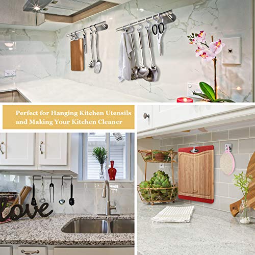 KONKY Toallero Baño Fuerte Adhesivo 40cm/15.75 Pulgadas, Toallero Barra Acero Inoxidable Sin Taladrar, Acabado Pulido Toalla Soporte Toalleros de aro para Baño con 2 Ganchos Adhesivos Perchas KONKY Toallero Baño Fuerte Adhesivo 40cm/15.75 Pulgadas, Toallero Barra Acero Inoxidable Sin Taladrar, Acabado Pulido Toalla Soporte Toalleros de aro para Baño con 2 Ganchos Adhesivos Perchas