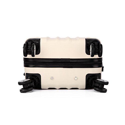 Kono Set de 3 Piezas Maletas de ABS con Esculpido en Forma Vertical,4 Ruedas (Set de 3,Beige) Kono Set de 3 Piezas Maletas de ABS con Esculpido en Forma Vertical,4 Ruedas (Set de 3,Beige)