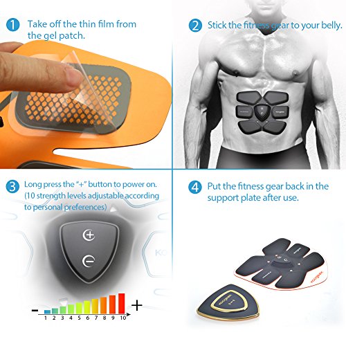 Koogeek Aparato Abdominal Training Gear Inteligente Estimulación Muscular Quema de Grasa para Abdomen Fitness Gear con Carga Pad Inalambrica App Gratis Andriod IOS