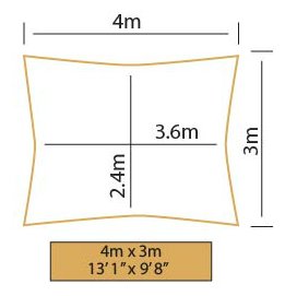 Kookaburra - Toldo de recepción de 4 m x 3 m, rectangular, color arena del desierto, aireado e impermeable Kookaburra - Toldo de recepción de 4 m x 3 m, rectangular, color arena del desierto, aireado e impermeable