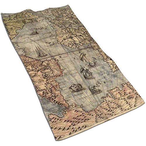 KOOOLPUN Toalla de Microfibra para el Mapa del Mundo Antiguo, Toallas de Cocina-Paño de Cocina, Toalla Deportiva de Secado rápido Impresa Personalizada KOOOLPUN Toalla de Microfibra para el Mapa del Mundo Antiguo, Toallas de Cocina-Paño de Cocina, Toalla Deportiva de Secado rápido Impresa Personalizada