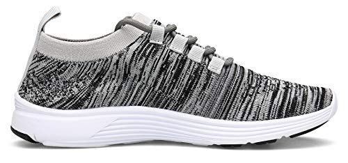 KOUDYEN Zapatillas Deporte Hombres Mujer Gimnasio Running Zapatos para Correr Transpirables Sneakers (EU41, B Gris)
