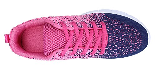 KOUDYEN Zapatillas Deportivas de Mujer Hombre Running Zapatos para Correr Gimnasio Calzad (Rosado Azul, Numeric_40)