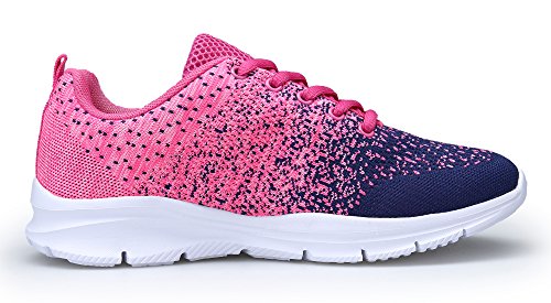 KOUDYEN Zapatillas Deportivas de Mujer Hombre Running Zapatos para Correr Gimnasio Calzad (Rosado Azul, Numeric_40)