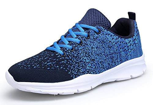 KOUDYEN Zapatillas Deportivas de Mujer Hombre Running Zapatos para Correr Gimnasio Calzado Unisex (EU43, Azul)