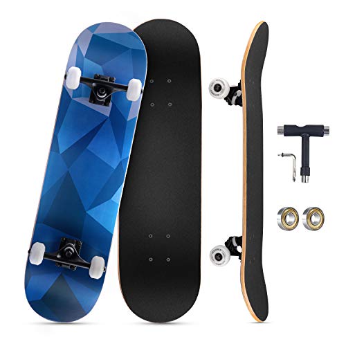 KOVEBBLE Monopatín completo de 95 x 20 cm con 11 capas de madera de arce y rodamientos ABEC-11, dureza de las ruedas 95A, para niños, jóvenes y adultos KOVEBBLE Monopatín completo de 95 x 20 cm con 11 capas de madera de arce y rodamientos ABEC-11, dureza de las ruedas 95A, para niños, jóvenes y adultos