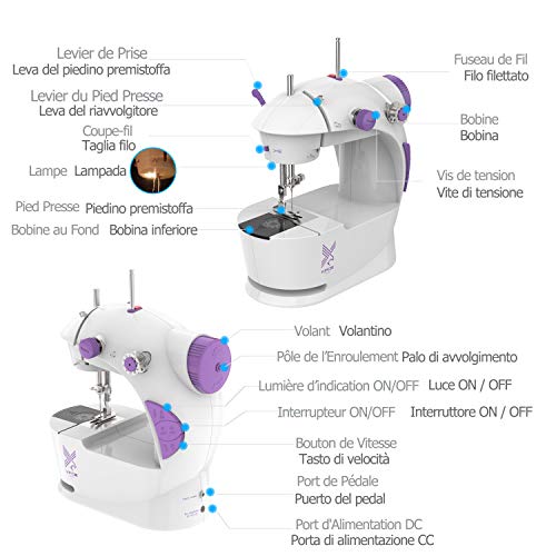 KPCB Mini Máquina de Coser Portatil y Versátil con Gran Mesa de Costura, Fácil de Usar y Práctica (Manual en Español) KPCB Mini Máquina de Coser Portatil y Versátil con Gran Mesa de Costura, Fácil de Usar y Práctica (Manual en Español)