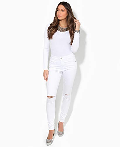 KRISP Body Mujer Básico Escote Barato Top Camiseta Ajustado Elástico Manga Larga KRISP Body Mujer Básico Escote Barato Top Camiseta Ajustado Elástico Manga Larga