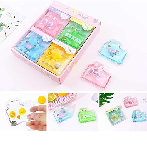 KRISWU Mini calentador de manos de gel de invierno lindo dibujo animado instantáneo auto calentador calentador de bolsillo reutilizable para niños mujeres hombres interior al aire libre oficina hogar