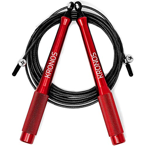 Kronos cuerda para saltar de alta velocidad - Comba de crossfit para salto doble y cable extra - 3mt Kronos cuerda para saltar de alta velocidad - Comba de crossfit para salto doble y cable extra - 3mt