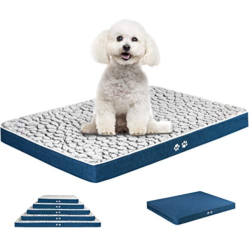 KROSER Almohadilla para Perros y Gatos, Colchoneta Reversible, Colchón Duradero y Elegante Almohada 61cm Antideslizante y Impermeable, Lavable a Máquina Cama para Mascotas Pequeños hasta 11kg