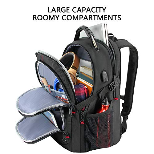 KROSER Mochila para Portátil de Viaje 17" Grande Mochila para Computadora Elegante Mochila Universitaria con Bolsillos RFID Hidrófugo para Escuela/ Negocios/ Hombres/Mujeres Laptop Backpack