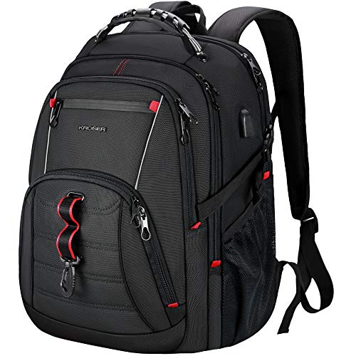 KROSER Mochila para Portátil de Viaje 17" Grande Mochila para Computadora Elegante Mochila Universitaria con Bolsillos RFID Hidrófugo para Escuela/ Negocios/ Hombres/Mujeres Laptop Backpack