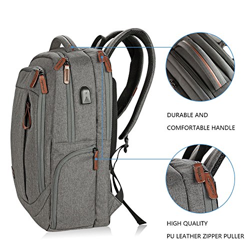 KROSER Mochila para Portátil Mochila Grande para Computadora hasta 17.3" Hidrófugo Mochila Escolar de Viaje Mochila Informal para Negocios/Universidad/Mujeres/Hombres Laptop Backpack