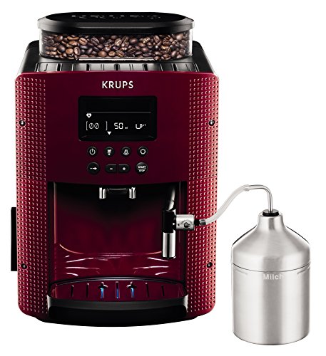 Krups Compact Cappucino EA8165 - Cafetera Superautomática 15 Bares, Pantalla LCD, 3 Niveles Intensidad de 20 ml a 220 ml, Programa de Limpieza y Descalcificación, Molinillo Integrado, Jarra Leche