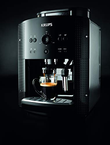 Krups EA8108 Roma - Cafetera Superautomática, 15 bares, molinillo de café cónico de metal, con selección de cantidad e intensidad de café, boquilla de vapor, 2 boquillas, incluye kit limpieza