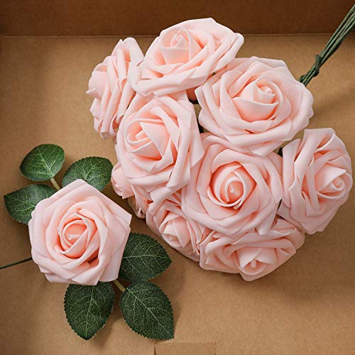 Ksnnrsng Flores Rosas Artificiales Espuma Rosa Falsa para Manualidades, Ramos de Novia, centros de Mesa, Despedidas de Soltera y Decoración del Hogar (25 Piezas, Rosa Claro) Ksnnrsng Flores Rosas Artificiales Espuma Rosa Falsa para Manualidades, Ramos de Novia, centros de Mesa, Despedidas de Soltera y Decoración del Hogar (25 Piezas, Rosa Claro)