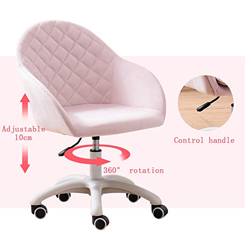 KST Silla de Oficina para el hogar Silla de Trabajo para computadora Silla de Escritorio Ajustable con reposabrazos, Ruedas giratorias de 360 ° para Office Leisure Rosa