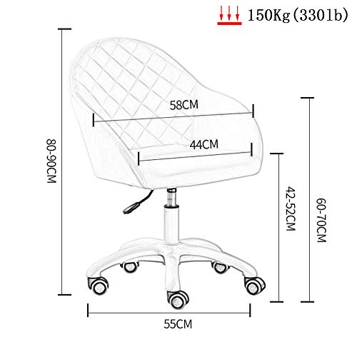 KST Silla de Oficina para el hogar Silla de Trabajo para computadora Silla de Escritorio Ajustable con reposabrazos, Ruedas giratorias de 360 ° para Office Leisure Rosa