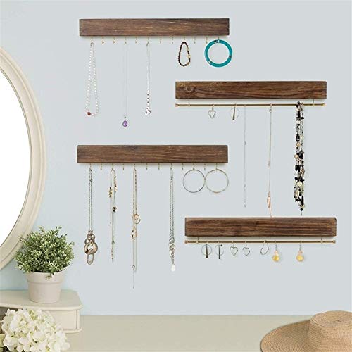 KTESL Almacenamiento De Madera del Estante De Hierro Forjado hasta El Gancho Sostenedor del Gancho De La Joyería Pendiente del Collar del Hogar del Soporte De Exhibición (Color : C1) KTESL Almacenamiento De Madera del Estante De Hierro Forjado hasta El Gancho Sostenedor del Gancho De La Joyería Pendiente del Collar del Hogar del Soporte De Exhibición (Color : C1)