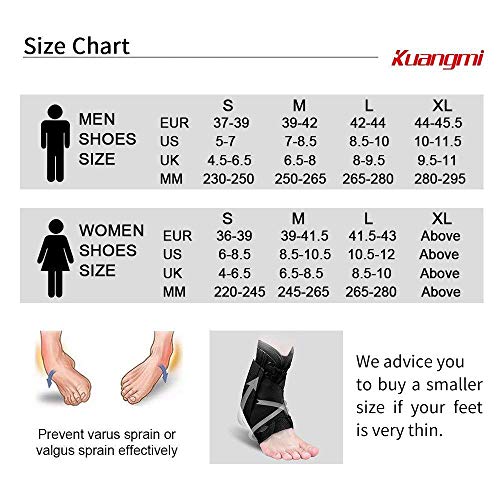 Kuangmi - Tobillera con laterales estabilizadores y fijación auxiliar (1 unidad) (S=36-39)