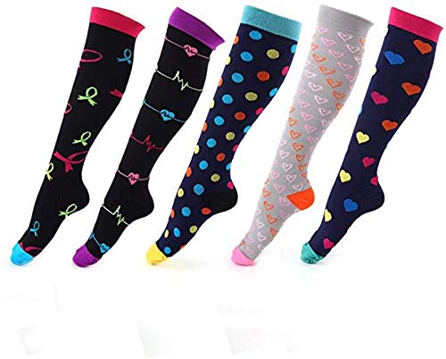 KUGIN Calcetines de compresión (7 Pares), 15-20 mmHg es Mejor Graduado atlético/médico Hombres Mujeres, Correr, Vuelo, Viajes KUGIN Calcetines de compresión (7 Pares), 15-20 mmHg es Mejor Graduado atlético/médico Hombres Mujeres, Correr, Vuelo, Viajes