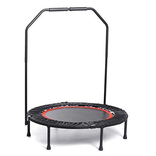 Kuingbhn Trampolín Interior Mini Trampolín Reboteador Carga Máxima 220 Libras Trampolín De Ejercicio con Pasamanos Ajustable para Interior/Jardín/Entrenamiento Cardiovascular Jardín