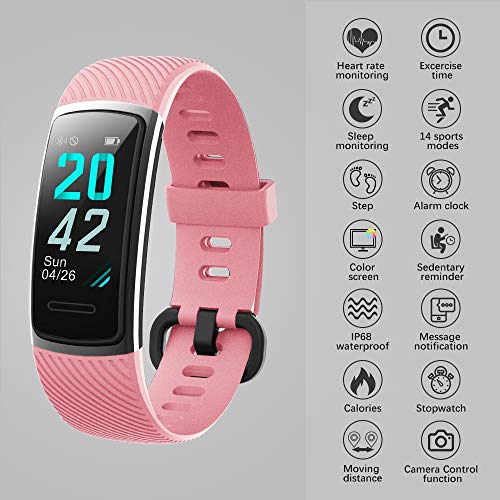 KUNGIX Pulsera Actividad Inteligente, Impermeable IP68 Pulsera Inteligente 0,96 Pulgadas Pantalla Color, Monitor Ritmo Cardíaco y Sueño 14 Modos de Deporte Mujer Hombre Niño Smartwatch Android y iOS KUNGIX Pulsera Actividad Inteligente, Impermeable IP68 Pulsera Inteligente 0,96 Pulgadas Pantalla Color, Monitor Ritmo Cardíaco y Sueño 14 Modos de Deporte Mujer Hombre Niño Smartwatch Android y iOS