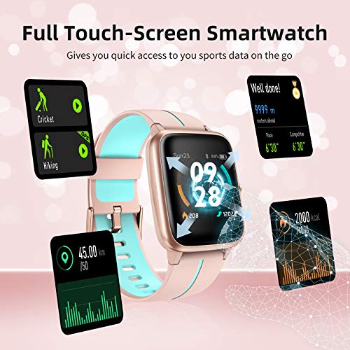 KUNGIX Smartwatch, Reloj Inteligente Impermeable Táctil Completa 5ATM con Podómetro Caloría GPS, Pulsera de Actividad Inteligente con Monitor de Sueño Pulsómetro, para Hombre Mujer niños KUNGIX Smartwatch, Reloj Inteligente Impermeable Táctil Completa 5ATM con Podómetro Caloría GPS, Pulsera de Actividad Inteligente con Monitor de Sueño Pulsómetro, para Hombre Mujer niños