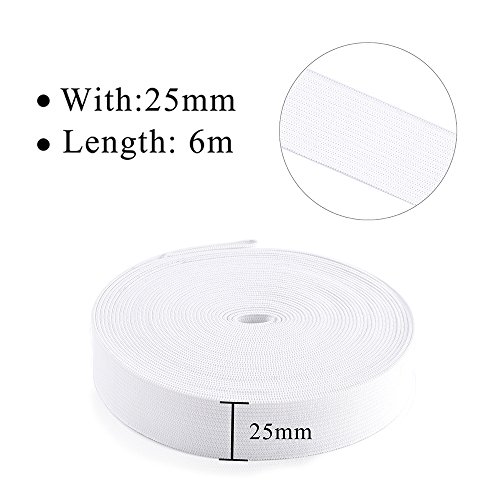 Kuuqa 6 Metros / 6.56 Yardas Elástico Ancho Cinta Largas Bandas Elásticas Planas Cordón Elástico Carrete de Costura Bandas Accesorios de Artesanía de Coser DIY, 25 mm de Ancho (Blanco) Kuuqa 6 Metros / 6.56 Yardas Elástico Ancho Cinta Largas Bandas Elásticas Planas Cordón Elástico Carrete de Costura Bandas Accesorios de Artesanía de Coser DIY, 25 mm de Ancho (Blanco)