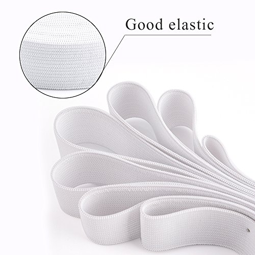 Kuuqa 6 Metros / 6.56 Yardas Elástico Ancho Cinta Largas Bandas Elásticas Planas Cordón Elástico Carrete de Costura Bandas Accesorios de Artesanía de Coser DIY, 25 mm de Ancho (Blanco) Kuuqa 6 Metros / 6.56 Yardas Elástico Ancho Cinta Largas Bandas Elásticas Planas Cordón Elástico Carrete de Costura Bandas Accesorios de Artesanía de Coser DIY, 25 mm de Ancho (Blanco)