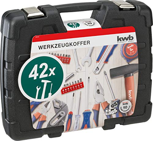 kwb 370733 Maletín de herramientas con puntas de atornillar, 42 piezas, relleno, resistente y de alta calidad, ideal para el hogar o el garaje, certificado GS, Blowmould-Koffer kwb 370733 Maletín de herramientas con puntas de atornillar, 42 piezas, relleno, resistente y de alta calidad, ideal para el hogar o el garaje, certificado GS, Blowmould-Koffer