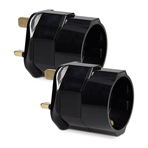 kwmobile 2 adaptadores de Viaje compactos para Inglaterra - Enchufe de Viaje Shuko EU a UK en Negro kwmobile 2 adaptadores de Viaje compactos para Inglaterra - Enchufe de Viaje Shuko EU a UK en Negro