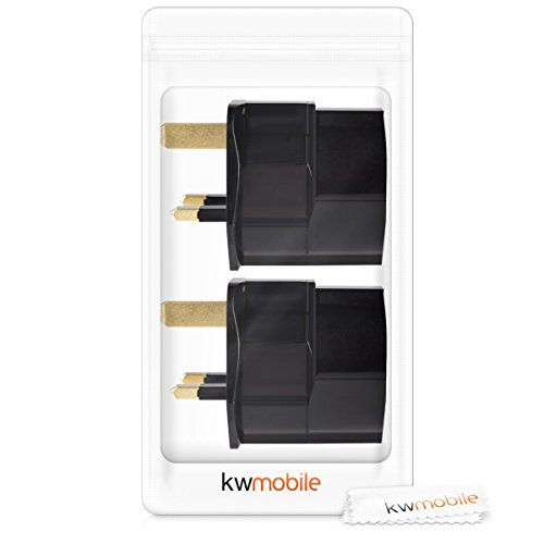 kwmobile 2 adaptadores de Viaje compactos para Inglaterra - Enchufe de Viaje Shuko EU a UK en Negro kwmobile 2 adaptadores de Viaje compactos para Inglaterra - Enchufe de Viaje Shuko EU a UK en Negro