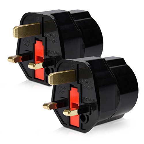 kwmobile 2 adaptadores de Viaje compactos para Inglaterra - Enchufe de Viaje Shuko EU a UK en Negro kwmobile 2 adaptadores de Viaje compactos para Inglaterra - Enchufe de Viaje Shuko EU a UK en Negro