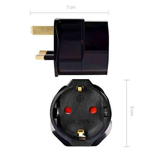 kwmobile 2 adaptadores de Viaje compactos para Inglaterra - Enchufe de Viaje Shuko EU a UK en Negro kwmobile 2 adaptadores de Viaje compactos para Inglaterra - Enchufe de Viaje Shuko EU a UK en Negro
