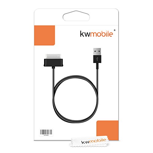 kwmobile Cable USB Compatible con Samsung Galaxy Tab 1/2 10.1/Tab 2 7.0/Note 10.1 - Cable de Datos y Carga para Tablet - Negro