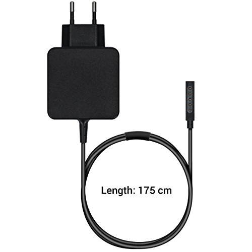 kwmobile Cargador Compatible con Microsoft Surface 2/Pro/Pro 2/Surface RT - Cable de Carga 12V 3.6A - Cable para Cargar la batería de Tablets