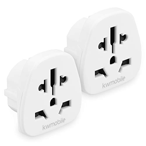 kwmobile Enchufe Adaptador UK-EU - 2 Adaptadores de Viaje con Entrada del Reino Unido a Enchufe Europeo - Set de adaptadores para Viajes en Blanco kwmobile Enchufe Adaptador UK-EU - 2 Adaptadores de Viaje con Entrada del Reino Unido a Enchufe Europeo - Set de adaptadores para Viajes en Blanco
